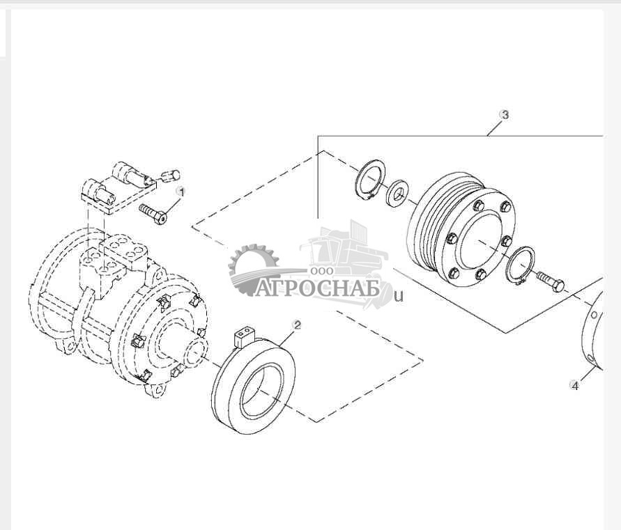COMPRESSOR CLUTCH AND SERVICE VALVES (FOR R134A REFRIGERANT) 